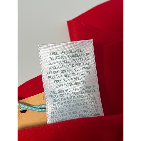 Kona Sol Womens Ruffle One-Shoulder Bikini Top Size Large Red Recycled Fabric - Picture 5 of 5